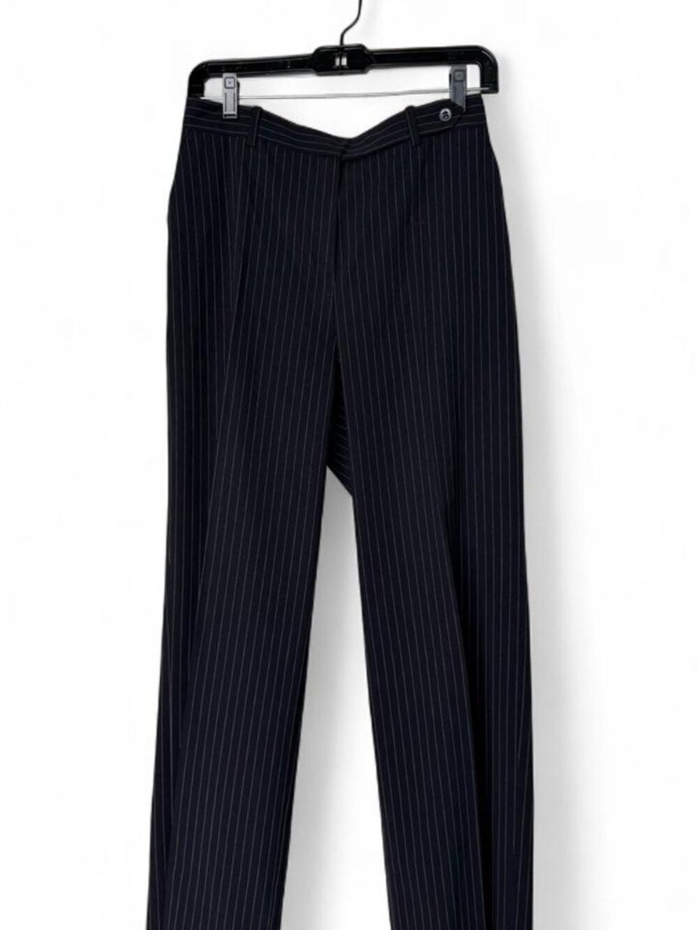 Max Mara Navy Blue Pinstripe Pants